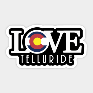 LOVE Telluride (long text) Sticker